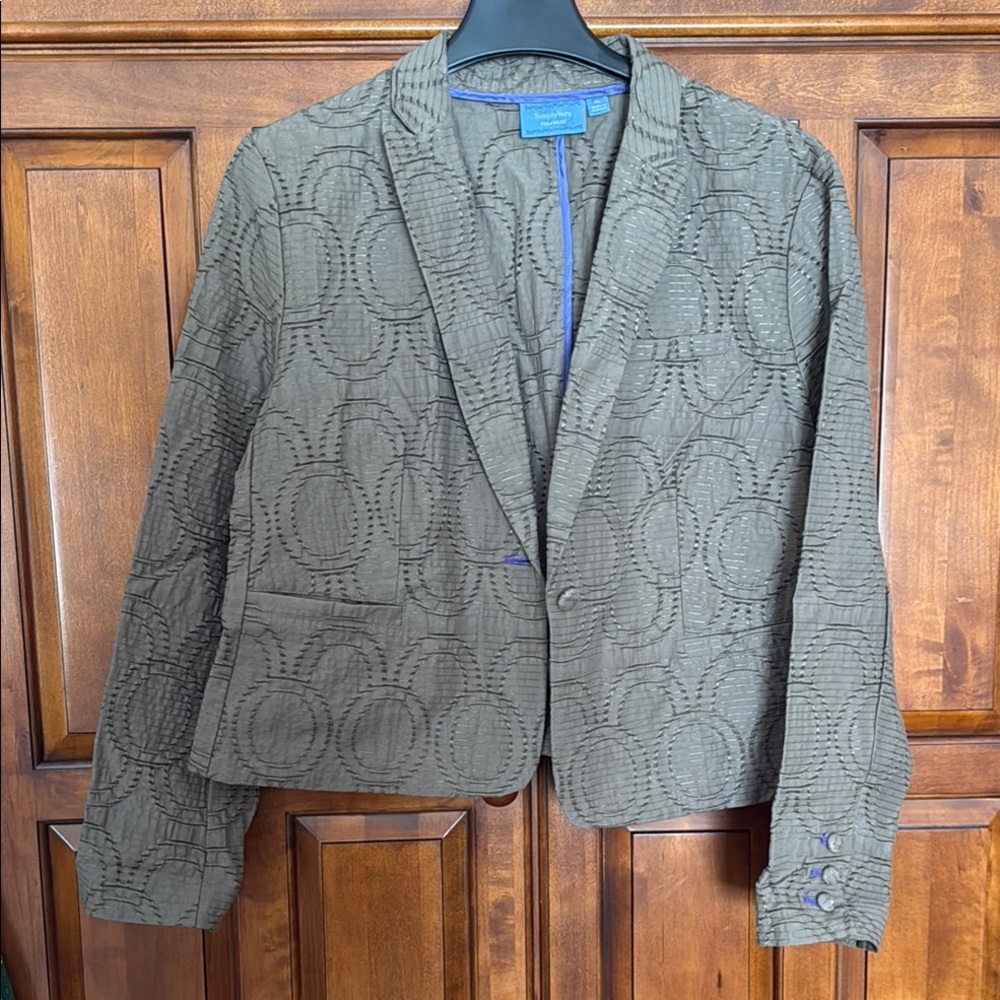 Vera Wang Olive Textured Blazer